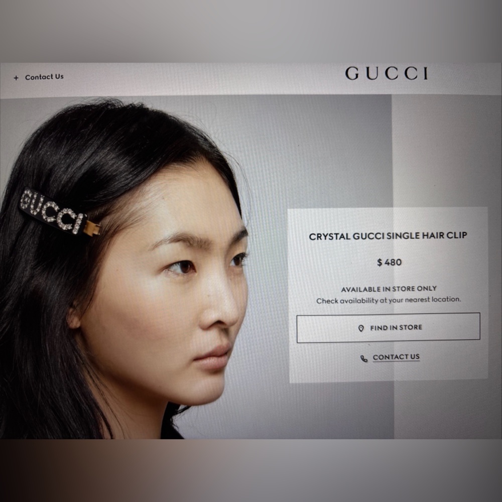 GUCCI Logo Crystal Hair Clip! Brand New! 100% Authentic! - Picture 2 of 14
